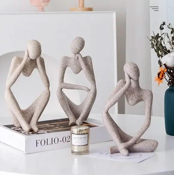 Estatueta Decorativa Pensamento – Elegância Minimalista | Morada Serena - Morada Serena
