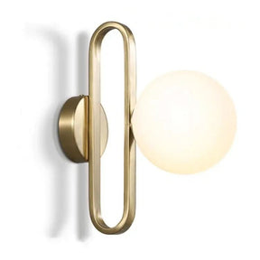Arandela de Parede Dourada Lumina com Globo de Vidro Fosco - Morada Serena