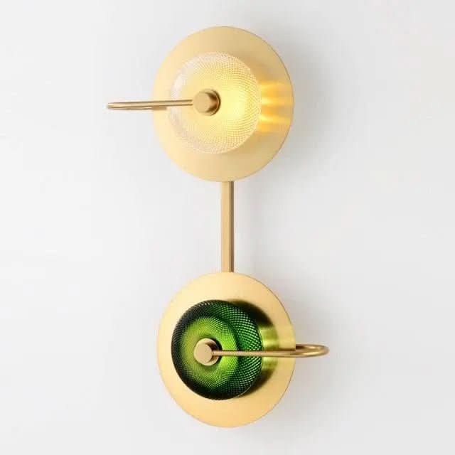 Arandela De Parede Dourada Lumina Pós - Moderna Com Cúpula de Vidro - Morada Serena