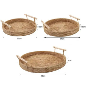 Bandeja Rattan Cantinho do Café Redonda | Morada Serena - Morada Serena