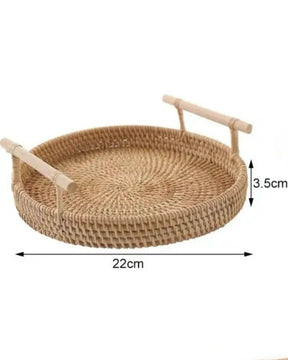 Bandeja Rattan Cantinho do Café Redonda | Morada Serena - Morada Serena