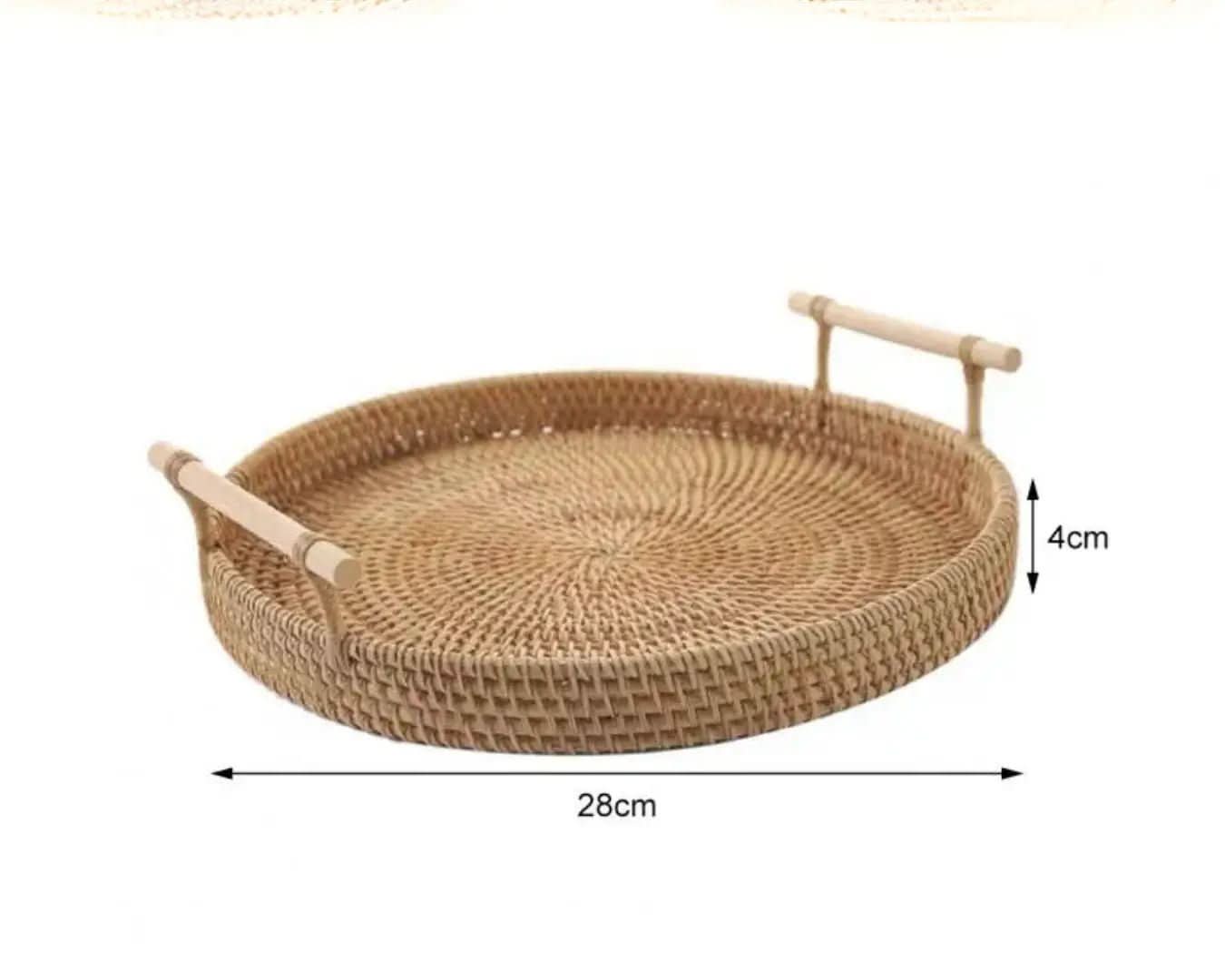 Bandeja Rattan Cantinho do Café Redonda | Morada Serena - Morada Serena