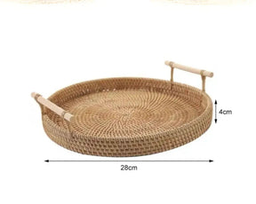 Bandeja Rattan Cantinho do Café Redonda | Morada Serena - Morada Serena