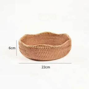 Bandeja Em Vime Redonda Decorativa Rattan | Morada Serena - Morada Serena