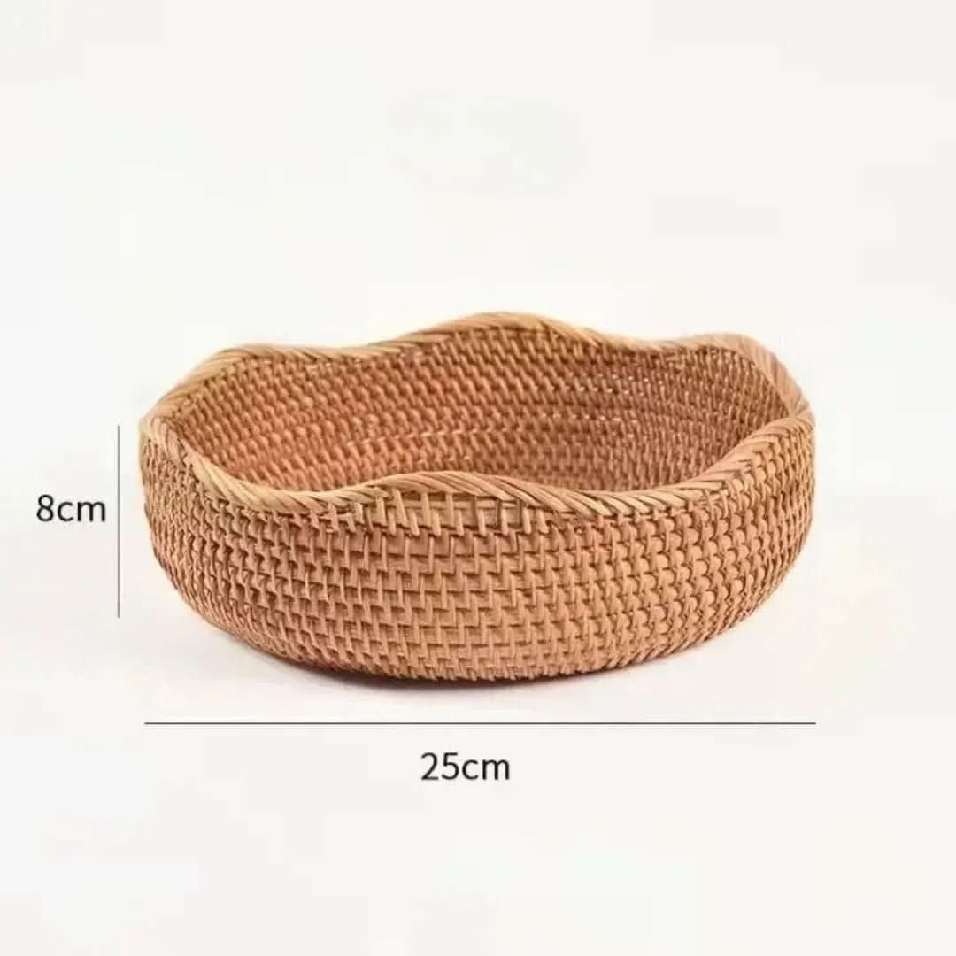 Bandeja Em Vime Redonda Decorativa Rattan | Morada Serena - Morada Serena