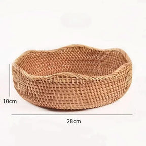 Bandeja Em Vime Redonda Decorativa Rattan | Morada Serena - Morada Serena