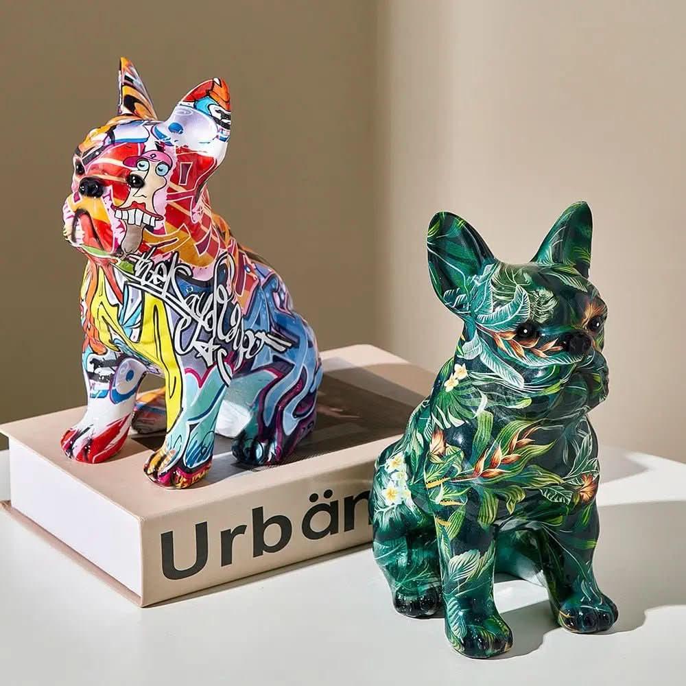 Decoração Bulldog Abstrato para Casa – Morada Serena - Morada Serena