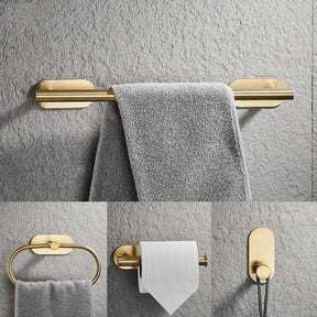 Conjunto acessórios para banheiro dourado Roma - 4 Peças Escovado - Morada Serena