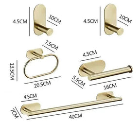 Conjunto acessórios para banheiro dourado Roma - 4 Peças Escovado - Morada Serena