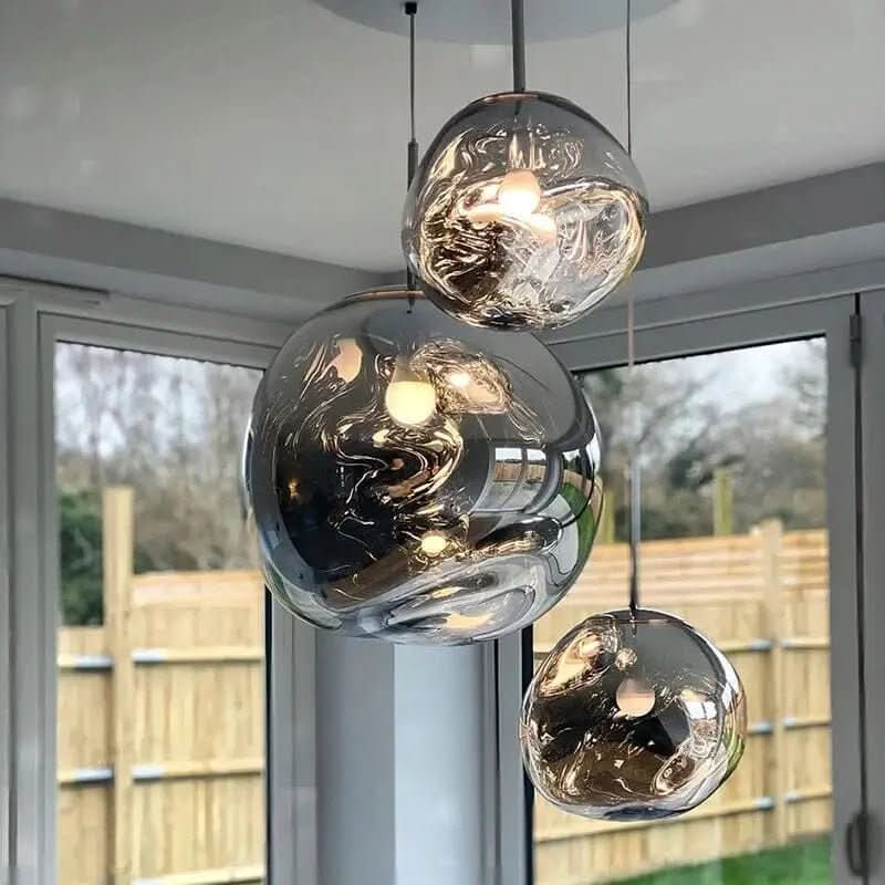 Conjunto Completo Lustre Pendente Moderno Luxuoso Lava Macaron Nórdico - Morada Serena