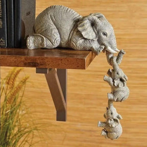 Estatueta Decorativa Elefante Família 3 Peças – Tradição e Elegância para Sua Decoração - Morada Serena