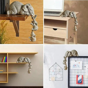Estatueta Decorativa Elefante Família 3 Peças – Tradição e Elegância para Sua Decoração - Morada Serena
