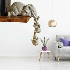 Estatueta Decorativa Elefante Família 3 Peças – Tradição e Elegância para Sua Decoração - Morada Serena