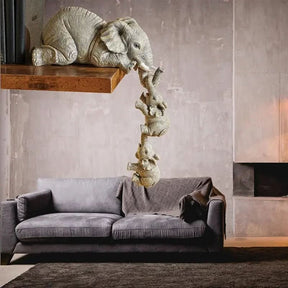 Estatueta Decorativa Elefante Família 3 Peças – Tradição e Elegância para Sua Decoração - Morada Serena
