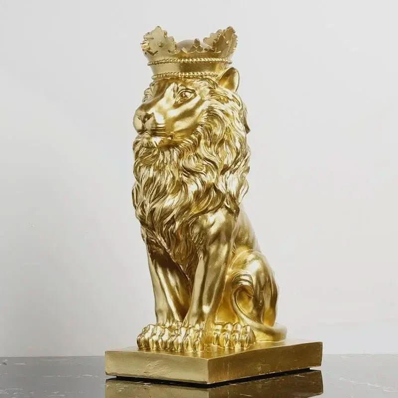 Estatueta Decorativa Leão Imperador – Elegância e Poder para Sua Decoração - Morada Serena