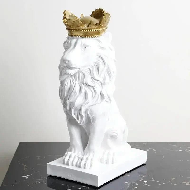 Estatueta Decorativa Leão Imperador – Elegância e Poder para Sua Decoração - Morada Serena