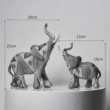 Estatuetas Elefantes Decorativos Abstratos - Morada Serena