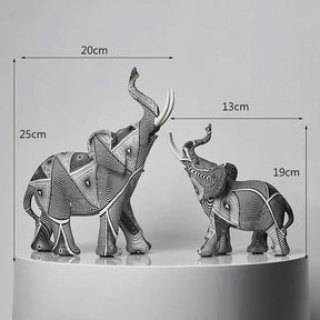 Estatuetas Elefantes Decorativos Abstratos - Morada Serena