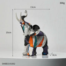 Estatuetas Elefantes Decorativos Abstratos - Morada Serena