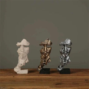 Estatuetas Decorativas Faces Abstratas 3 Peças – Arte Moderna para Sua Decoração - Morada Serena