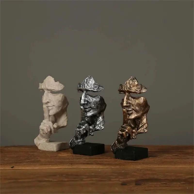 Estatuetas Decorativas Faces Abstratas 3 Peças – Arte Moderna para Sua Decoração - Morada Serena