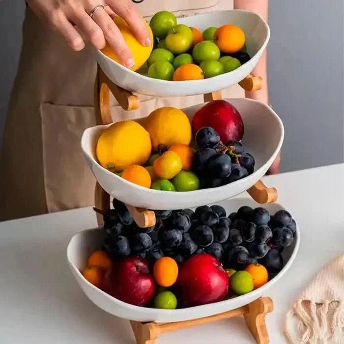 Fruteira de Mesa 2 a 3 Andares | Organize Frutas com Estilo e Funcionalidade - Morada Serena