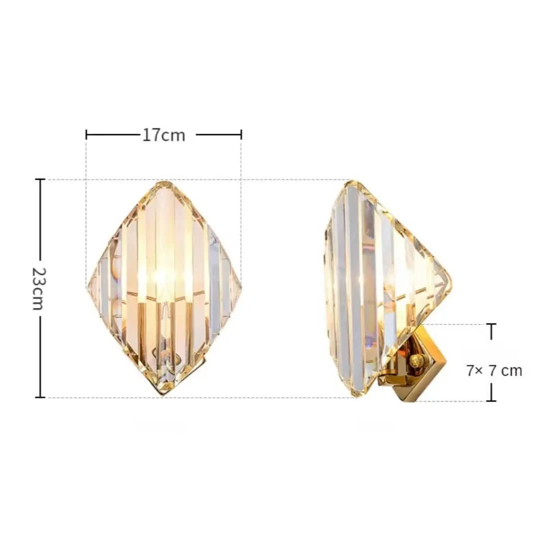 Luminária de Parede Moderna Com Cristais em Forma de Diamante: Elegância e Sofisticação para Sua Casa - Morada Serena