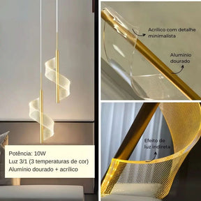 Luminária Pendente iluminação interior Led Nórdico - Design Moderno e Eficiente - Morada Serena