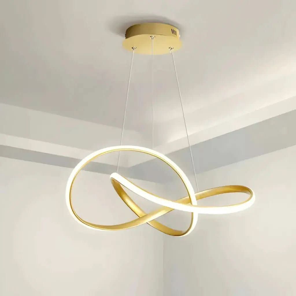 Lustre Circular Pendente Moderno Duplo em LED – Iluminação Sofisticada e Elegante - Morada Serena