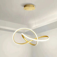 Lustre Circular Pendente Moderno Duplo em LED – Iluminação Sofisticada e Elegante - Morada Serena