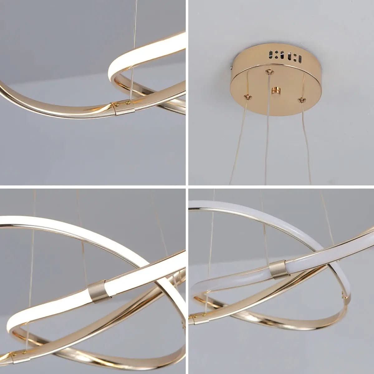 Lustre Circular Pendente Moderno Duplo em LED – Iluminação Sofisticada e Elegante - Morada Serena