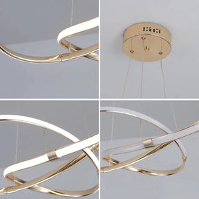 Lustre Circular Pendente Moderno Duplo em LED – Iluminação Sofisticada e Elegante - Morada Serena