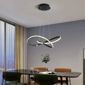 Lustre Circular Pendente Moderno Duplo em LED – Iluminação Sofisticada e Elegante - Morada Serena