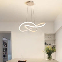 Lustre Circular Pendente Moderno Duplo em LED – Iluminação Sofisticada e Elegante - Morada Serena