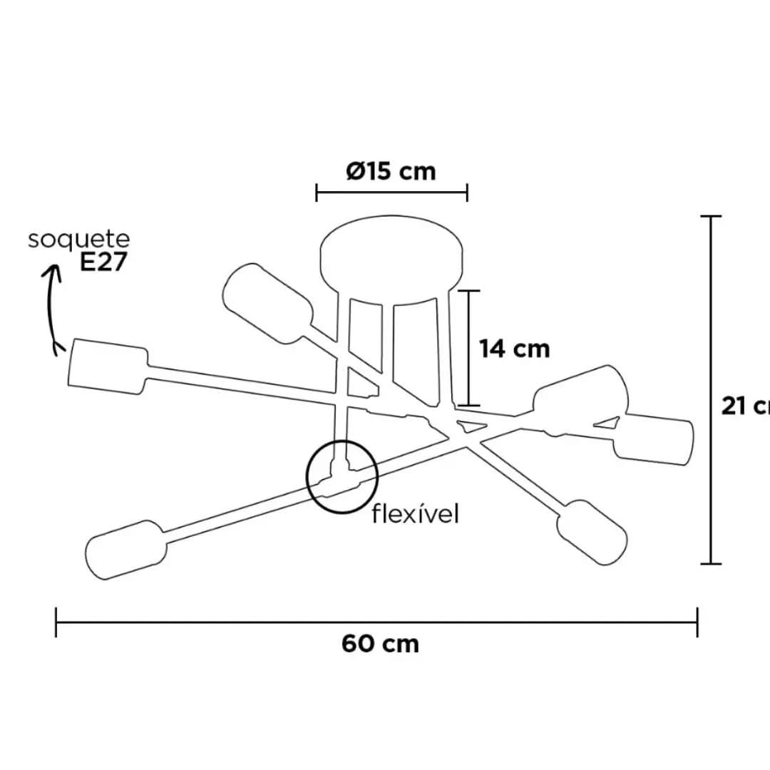Lustre Para Sala Moderno Dourado 6 Lâmpadas | Morada Serena - Morada Serena