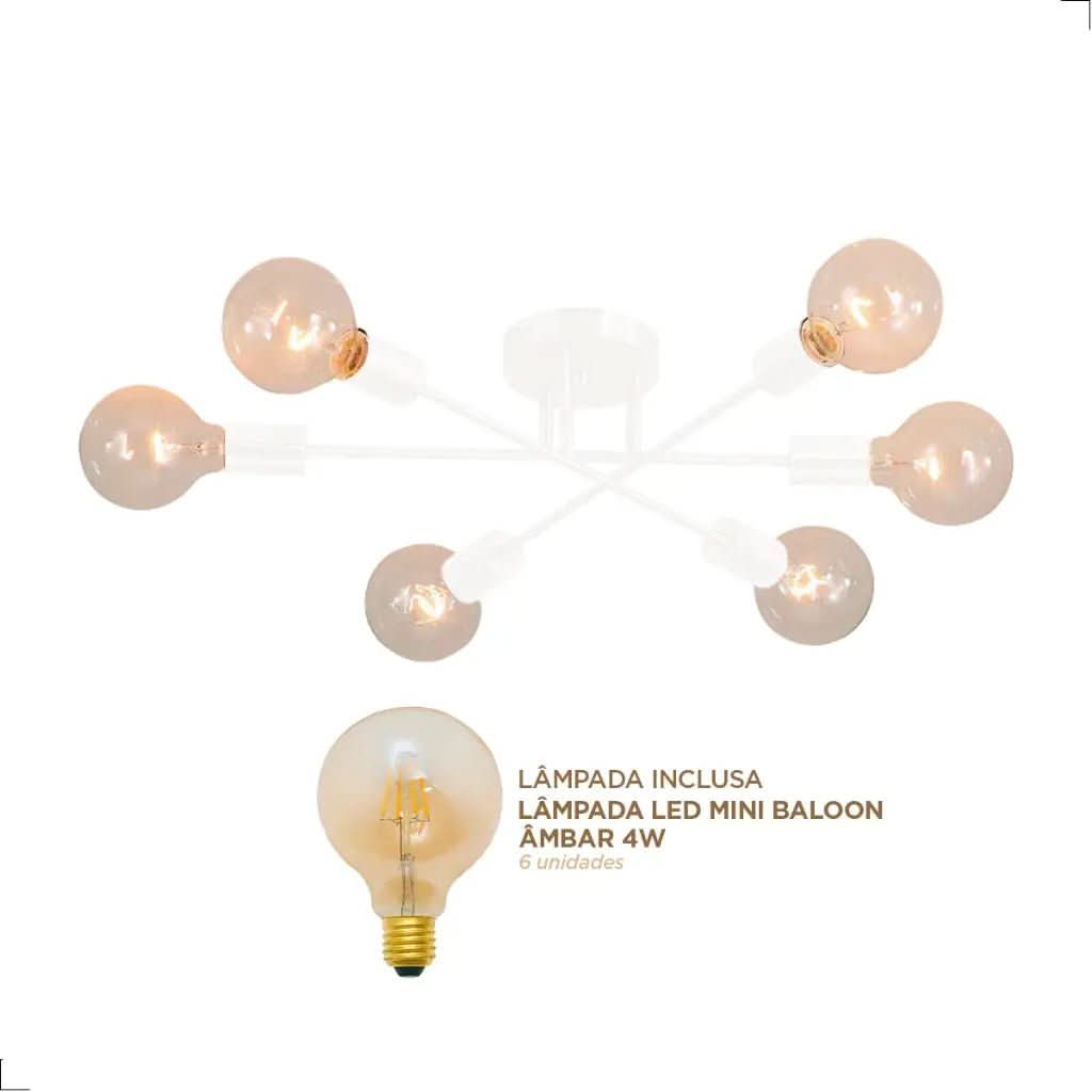 Lustre Para Sala Moderno Dourado 6 Lâmpadas | Morada Serena - Morada Serena