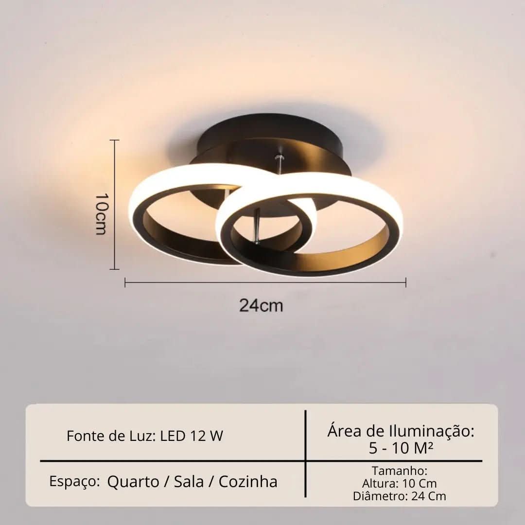 Lustre Para Sala Moderno em LED – Iluminação Sofisticada e Contemporânea - Morada Serena