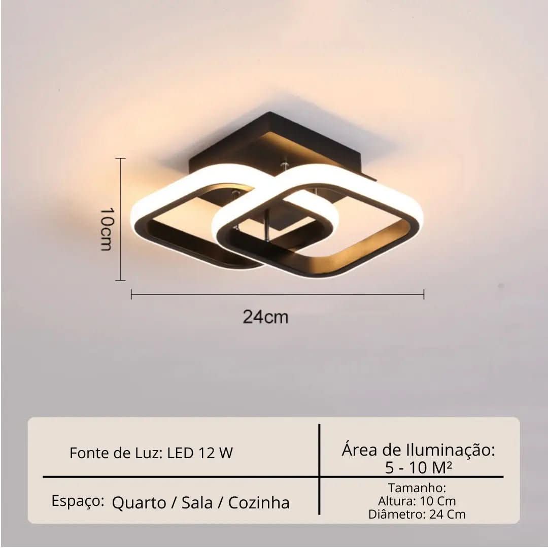 Lustre Para Sala Moderno em LED – Iluminação Sofisticada e Contemporânea - Morada Serena