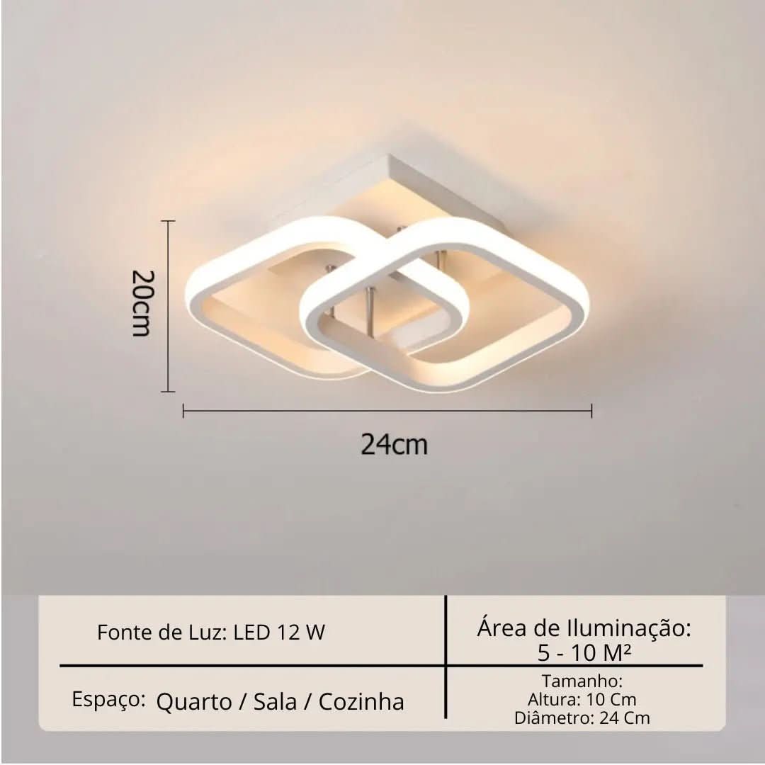 Lustre Para Sala Moderno em LED – Iluminação Sofisticada e Contemporânea - Morada Serena
