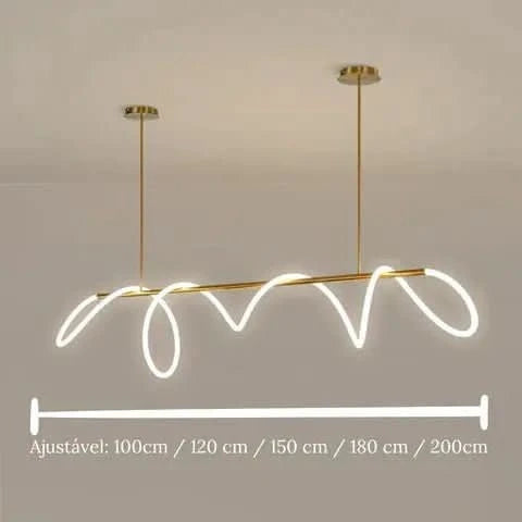 Lustre Pendente Led Moderno Para Sala | Iluminação Elegante e Funcional - Morada Serena