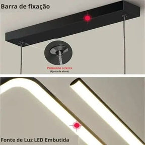 Lustre Pendente Moderno - Minimalista Premium - Morada Serena