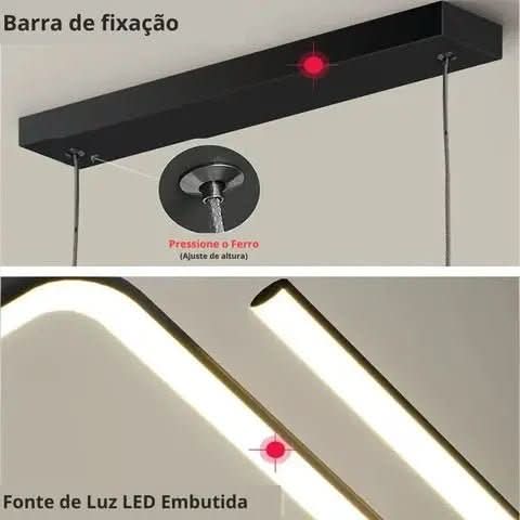 Lustre Pendente Moderno - Minimalista Premium - Morada Serena