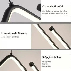 Lustre Pendente Moderno - Minimalista Premium - Morada Serena