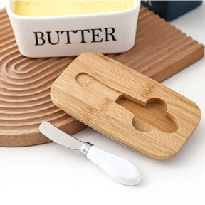 Mantegueira Cerâmica e Tampa de Bambu – Praticidade e Elegância na Sua Cozinha - Morada Serena