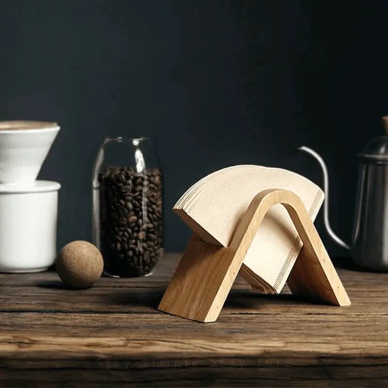 Porta - Filtro de Café de Madeira Suporte Filtro Papel | Organize Seu Café com Estilo e Praticidade - Morada Serena