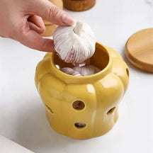Pote de Alho Cerâmica Respirável - Armazene Seu Alho com Frescor e Praticidade - Morada Serena