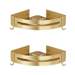 Prateleira de Canto para Banheiro Dourada – Organização e Elegância - Morada Serena