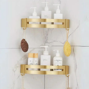 Prateleira de Canto para Banheiro Dourada – Organização e Elegância - Morada Serena