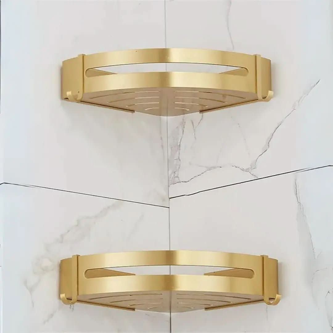 Prateleira de Canto para Banheiro Dourada – Organização e Elegância - Morada Serena