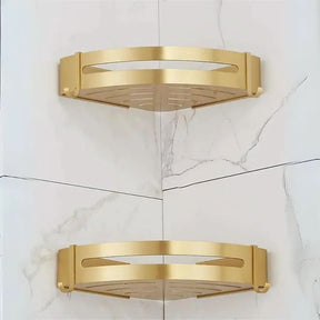 Prateleira de Canto para Banheiro Dourada – Organização e Elegância - Morada Serena